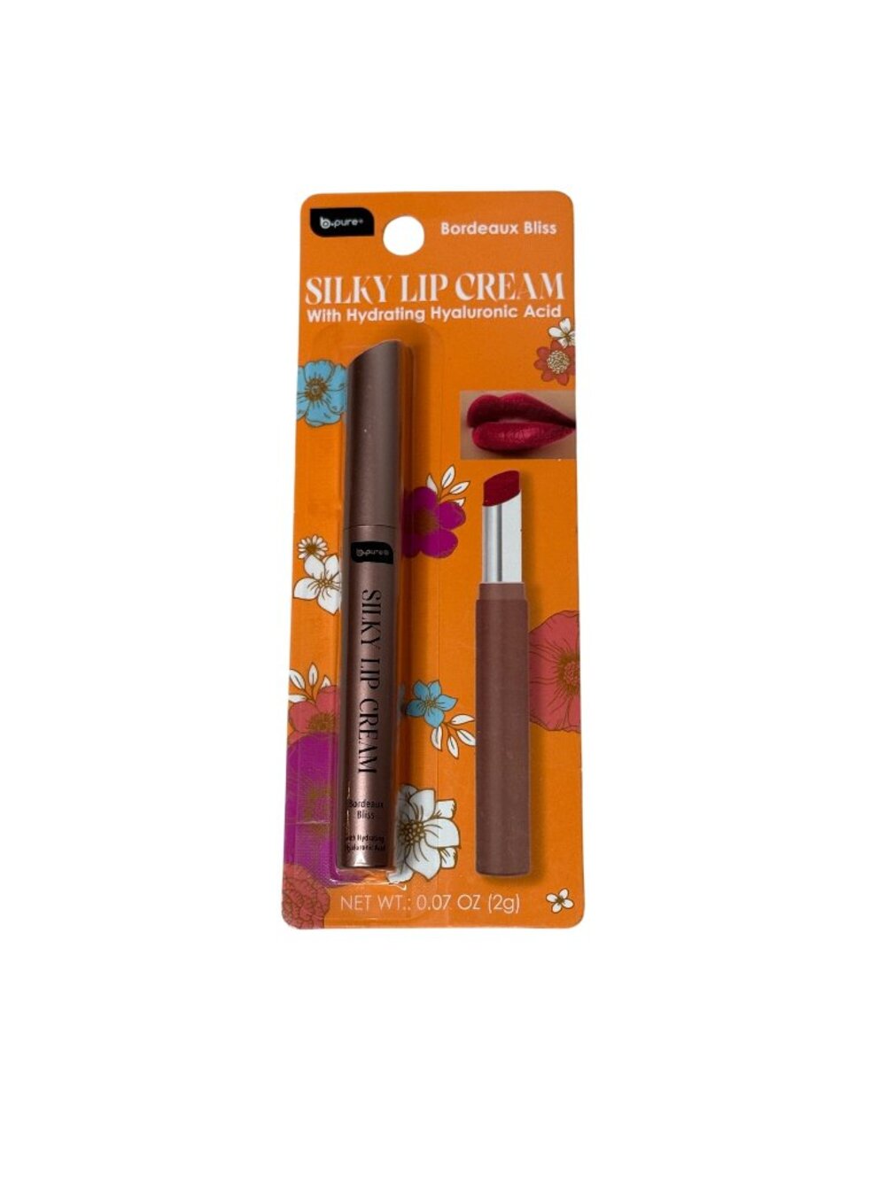 b.pure Silky Lip Cream Bordeaux Bliss Hydrating Lip Color 0.07 oz New